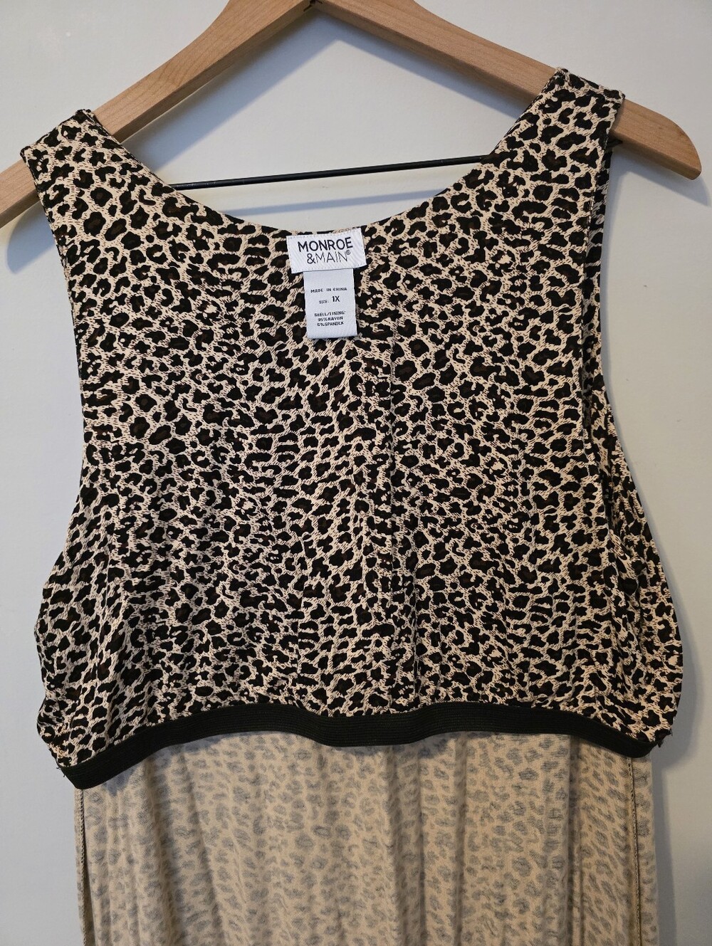 Monroe & Main sleeveless maxi dress leopard print 1X - Picture 9 of 9